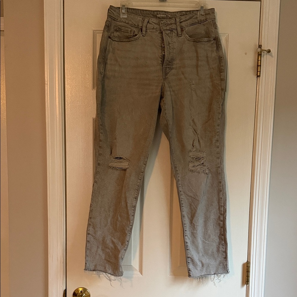 Old Navy High Rise Curvy O.G. Straight Leg Distressed Jeans